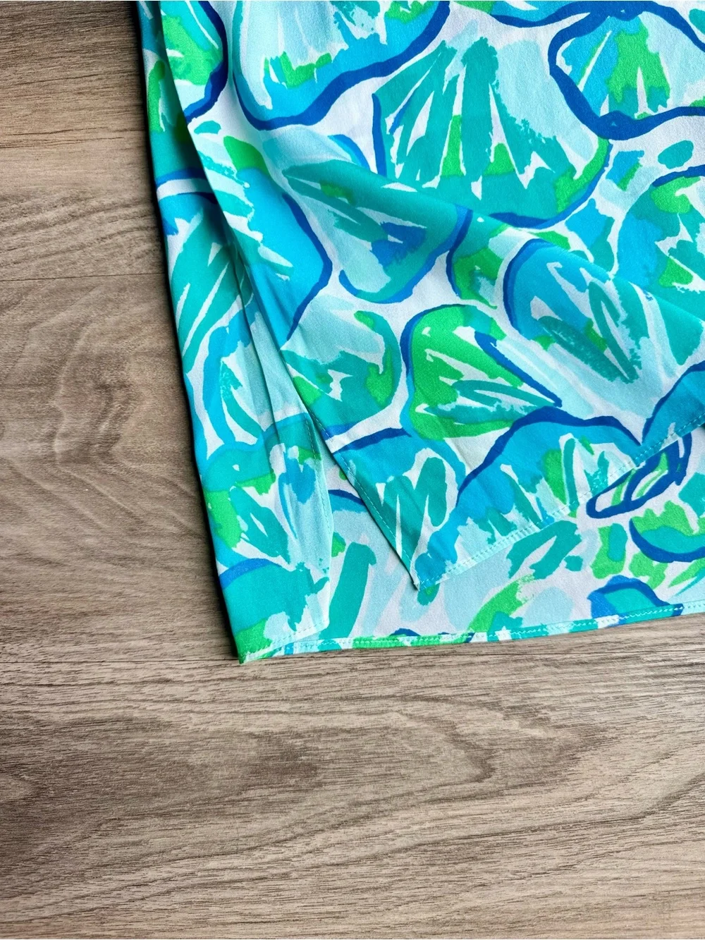 Lilly Pulitzer Delphine Stretch Silk Tunic Dress Agate Green Lazy River Floral M